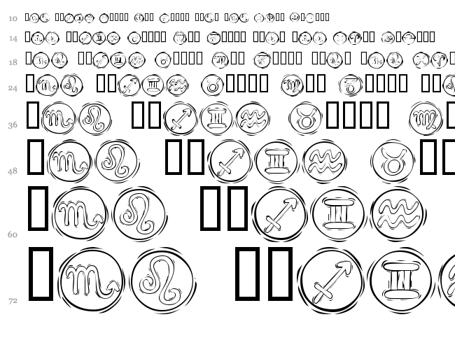KR Astro font waterfall